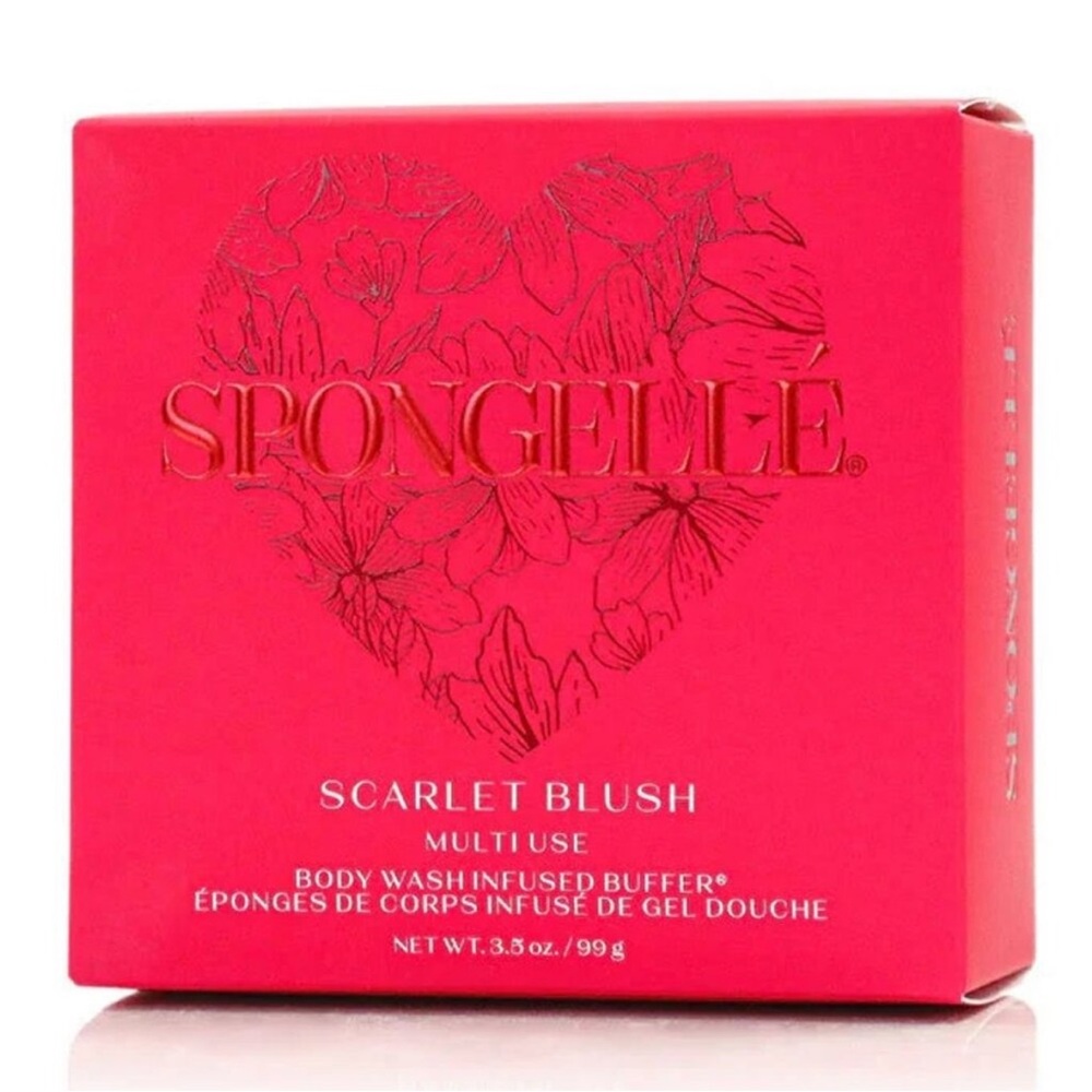 NEW Spongelle Scarlet Blush Exfoliating Buffer Body Wash Infused Red Pink NIB - Picture 3 of 8